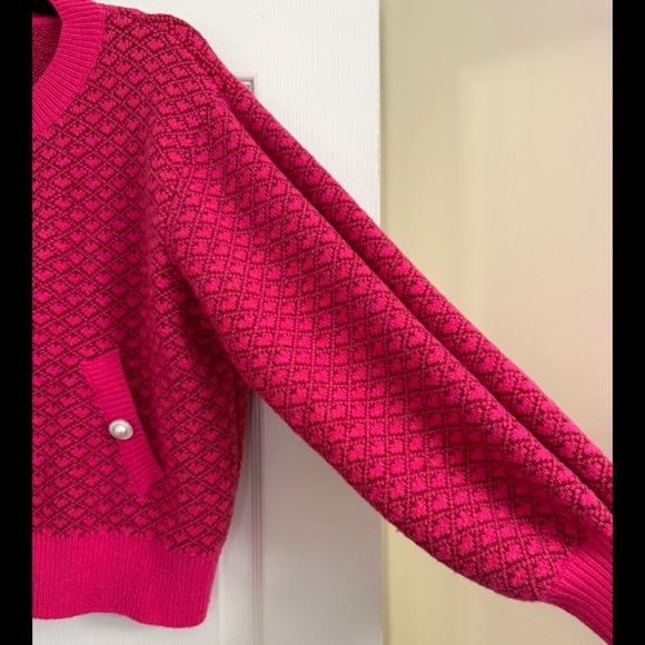 Cider Pink Heart Patterned Cardigan - Picture 4 of 5